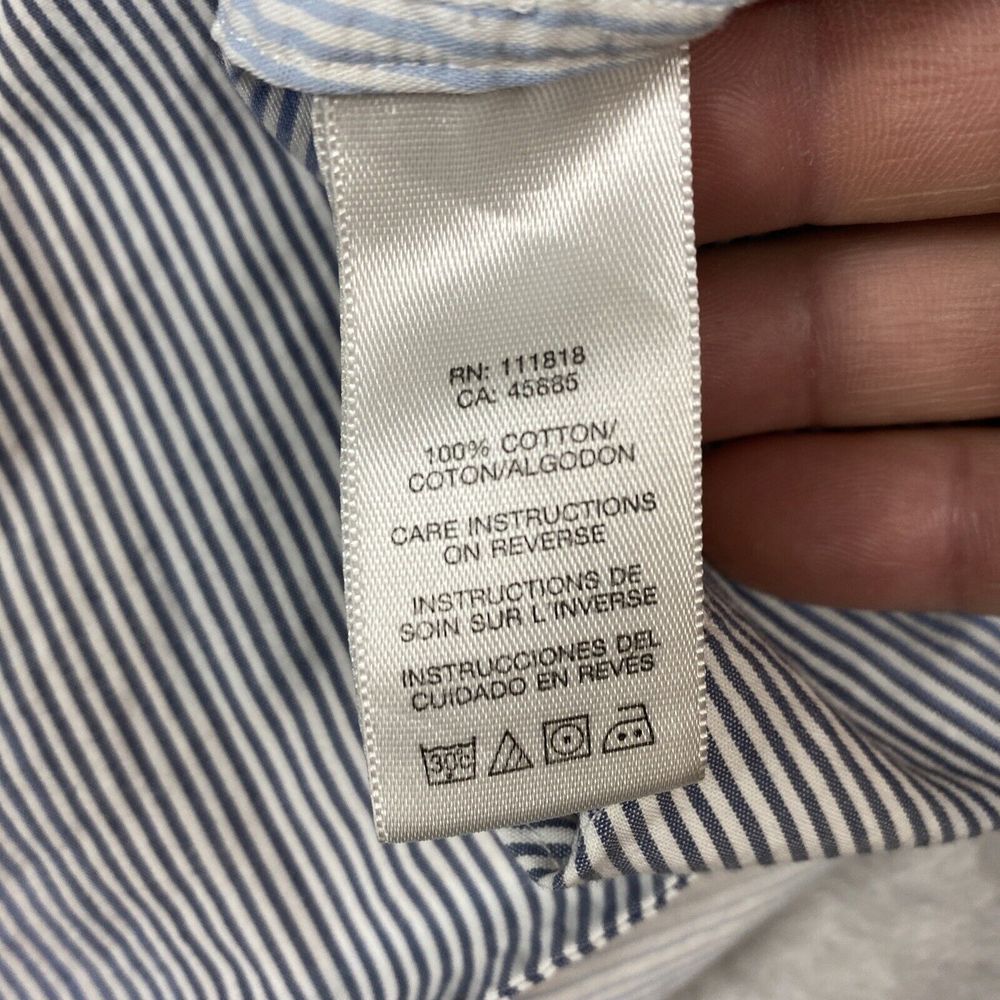 Michael Kors Men's‎ Adult Sz L Button Shirt Long Sleeve Striped Blue/Wht Striped - Picture 3 of 8